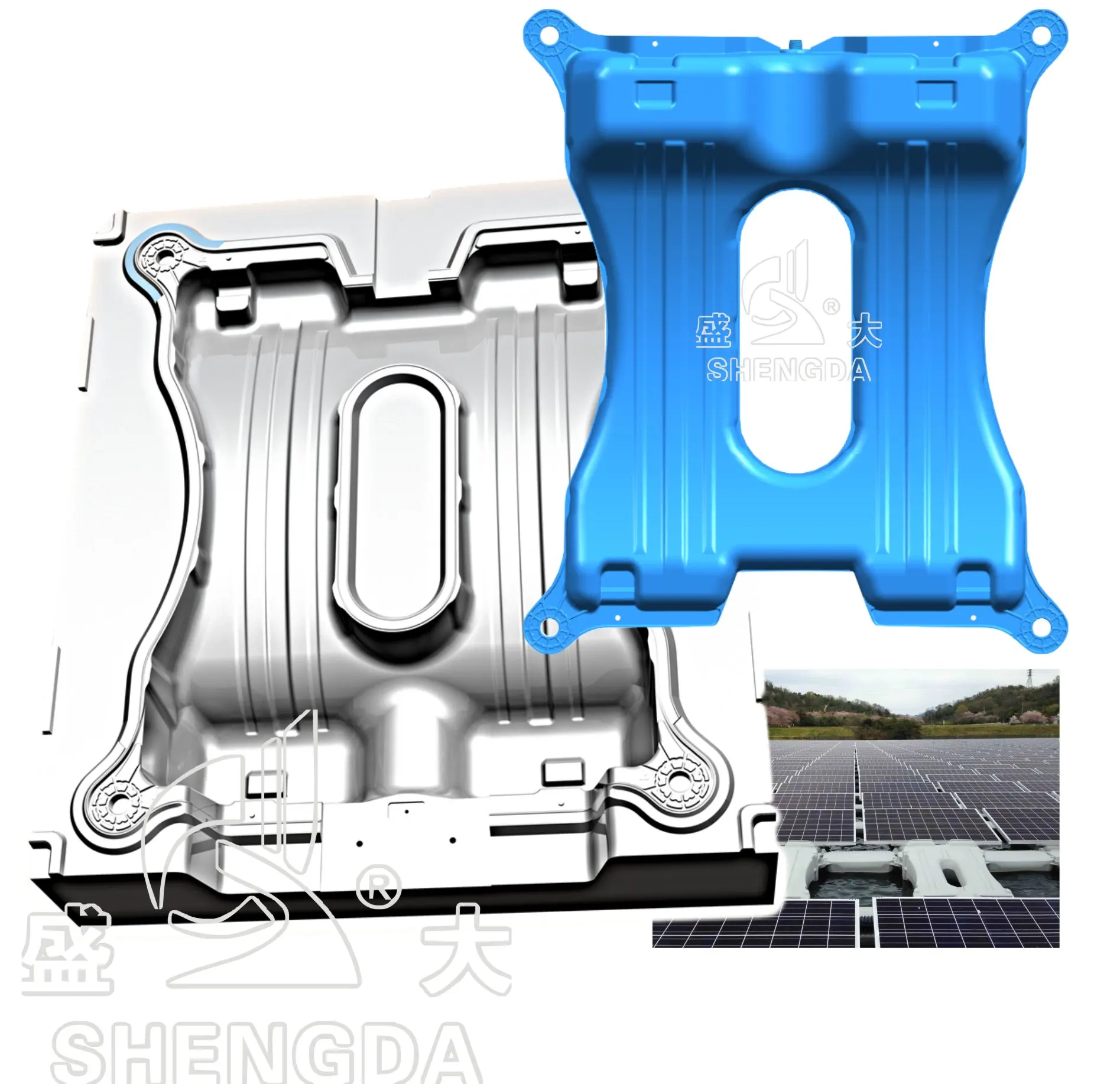 Mould of Floating PV plant Photovoltaic floaters