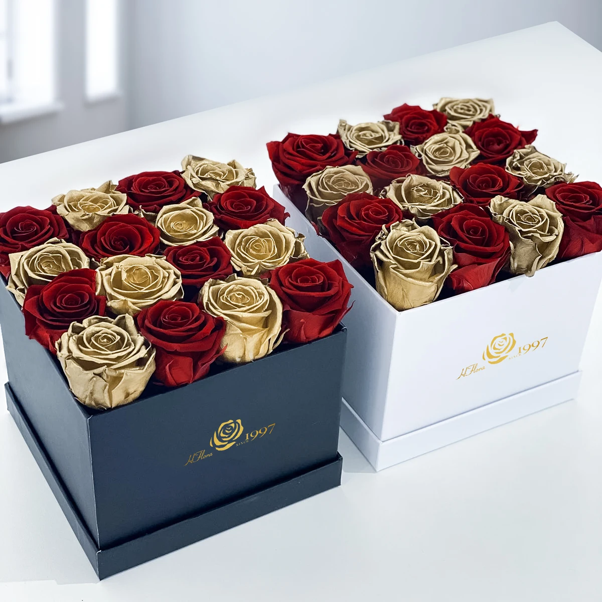 Подарки на день Святого Валентина hflower неувядающая бесконечность вечная стабилизированная Сохраненная Роза в круглой квадратной коробке форме