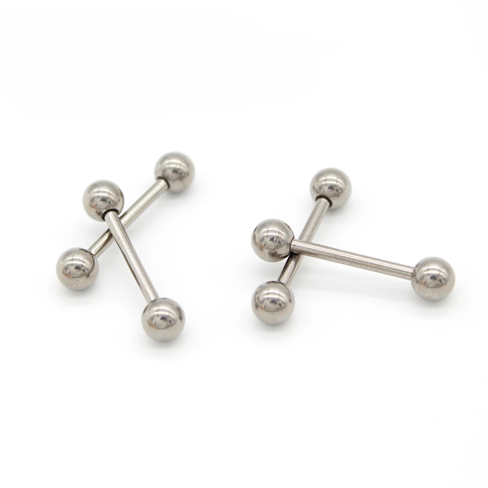 Xinfocus Titanium Piercing Wholesale G23 Titanium Nipple Barbell Ring High Quality Tongue Barbell Rings