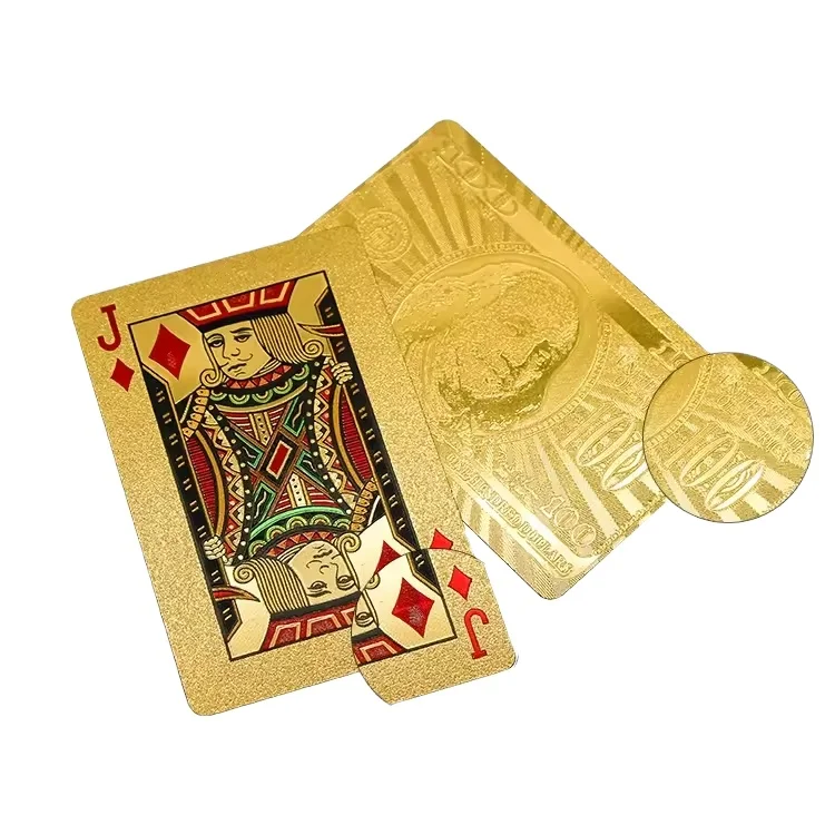 Custom Gold Foil Logo Poker Cards Wholesale High-Quality Board Game Cards PVC Waterproof Plastic Playing Cards