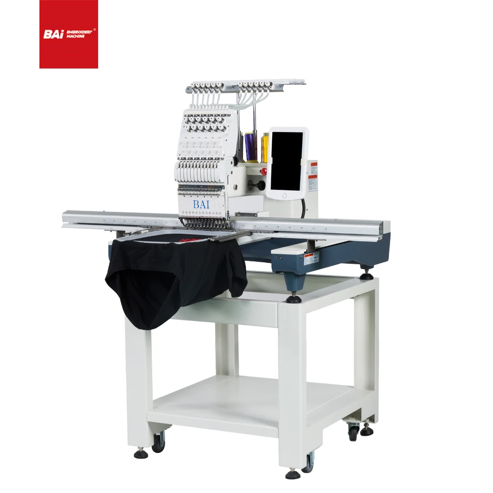 
BAI High speed automatic hat single head computer embroidery machine with big area 