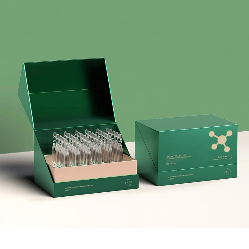 Custom printing Luxury White Cardboard Skin Care Eco Friendly Folding Cosmetic Paper Box Packaging