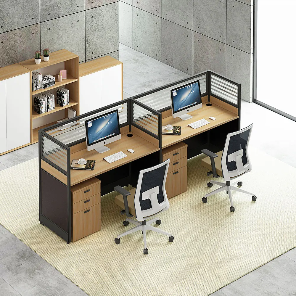 Office cubicle dividers partitions 3 seater workstation office furniture price