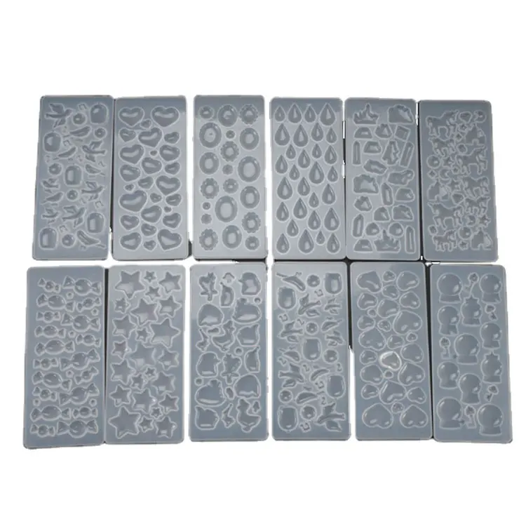 High quality different pattern diy crystal glue jewellery molds silicone epoxy Resin Mold