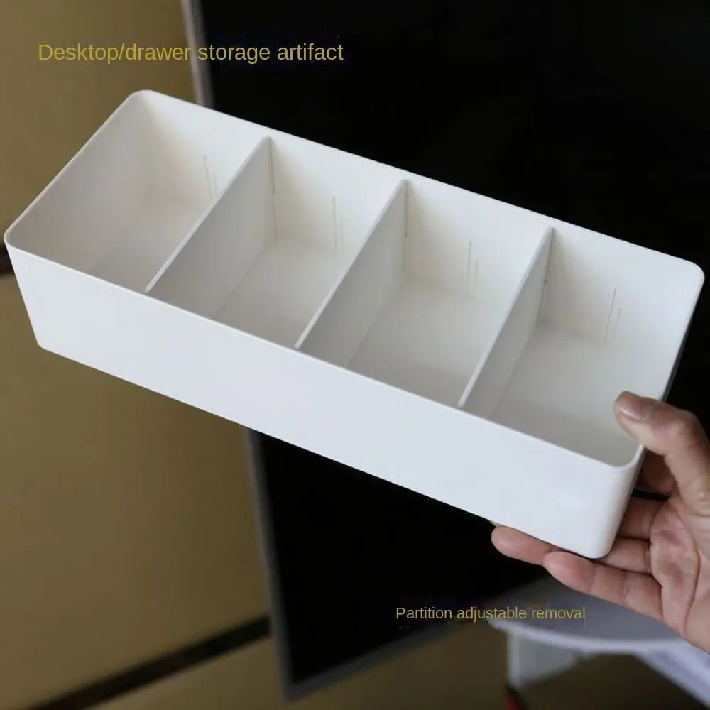 Fashion Plastic Desktop Storage Box Multipurpose Durable Cosmetic Basket Removable Partitions Divided Drawer