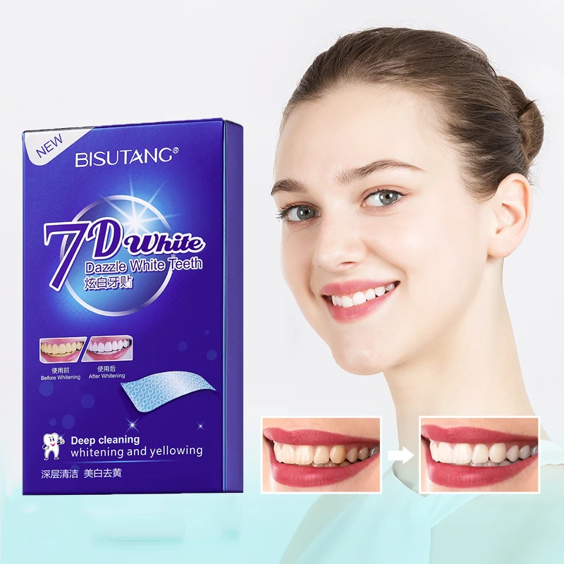 Private Label Professional White Teeth Deep Cleaning Advanced 7d White Dazzle Teeth Whitening Strips