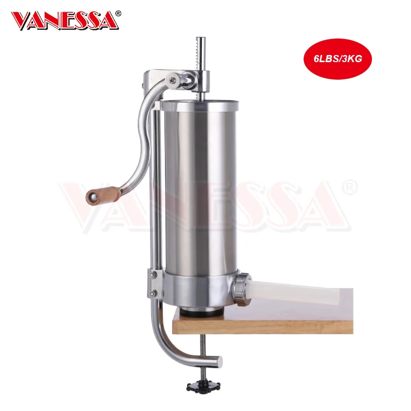 6 фунтов вертикальный бытовой Наполнитель из нержавеющей стали для сосисок с 4 трубками для сосисок пищевого класса