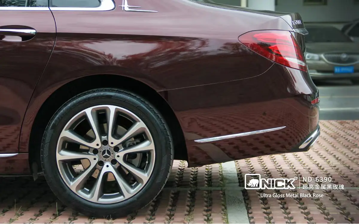 Car Vinyl Wrap for Sale PET Ultra Gloss Metal Black Rose Self Adhesive Vinyl Car Stickers Auto Wrap Vinyl Film Super Stretch