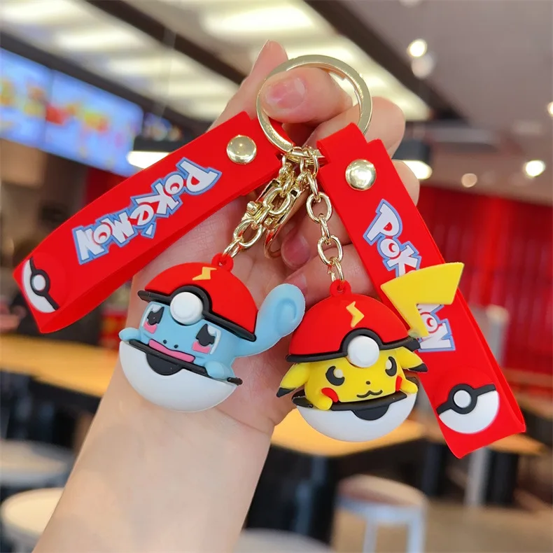 Factory new Pokemon ball key chain pikachu Charmander Image key chain, claw machine gift