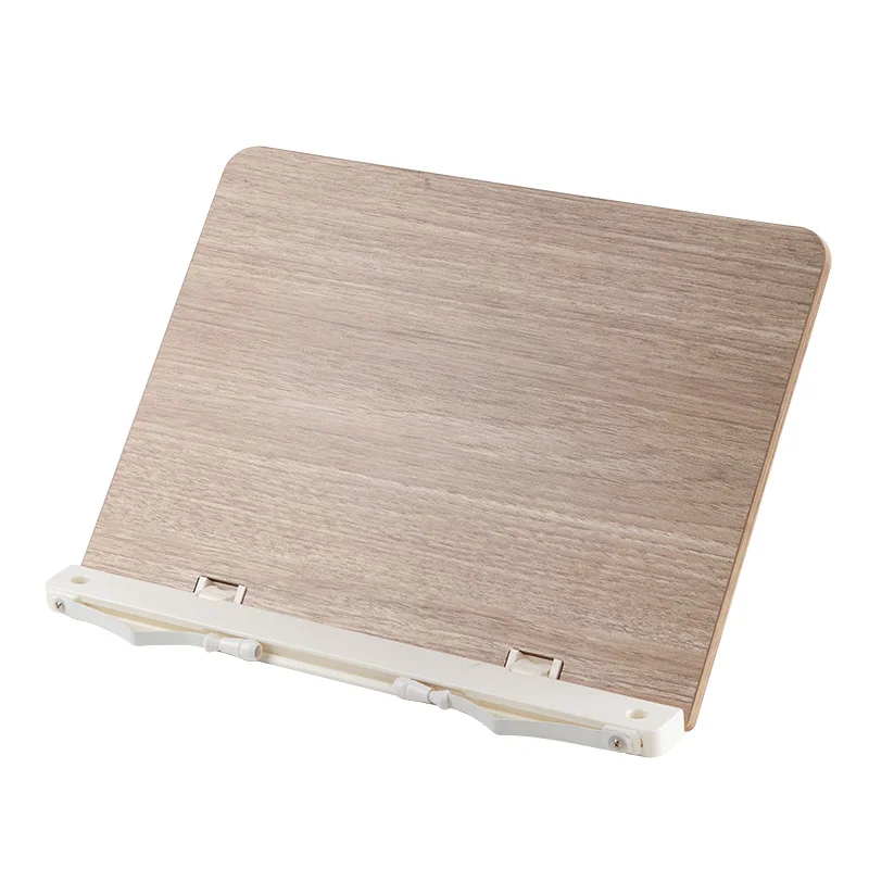 Adjustable wooden Book page Holder Paper Clips Cookbook Reading Desk Portable Sturdy Bamboo Book Stand