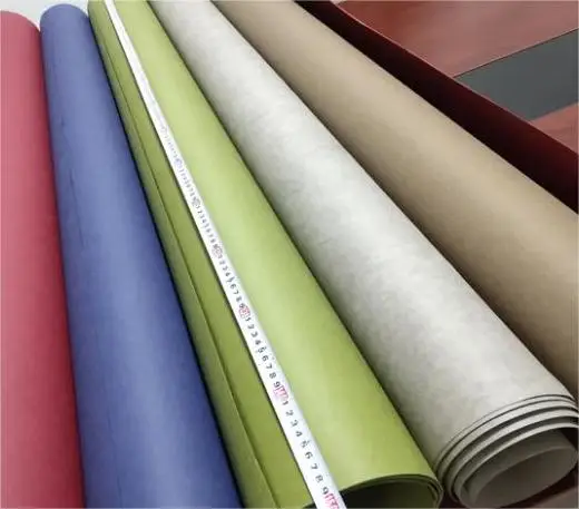 Washable and Recycle Colorful Leather Paper Roll Recyclable And Reused Blue Yellow Pink Fabric