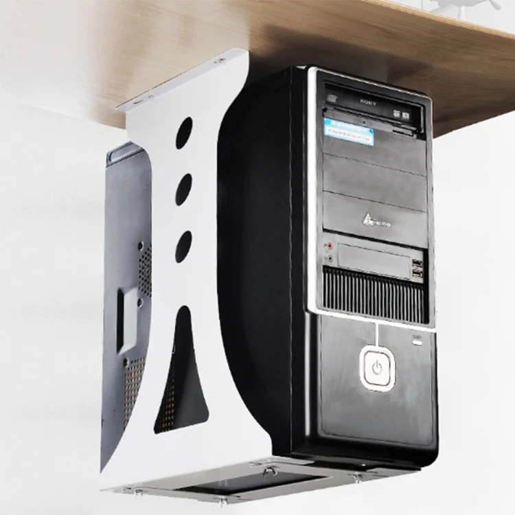 Width Adjustment Under Desk Computer Mount CPU Holder