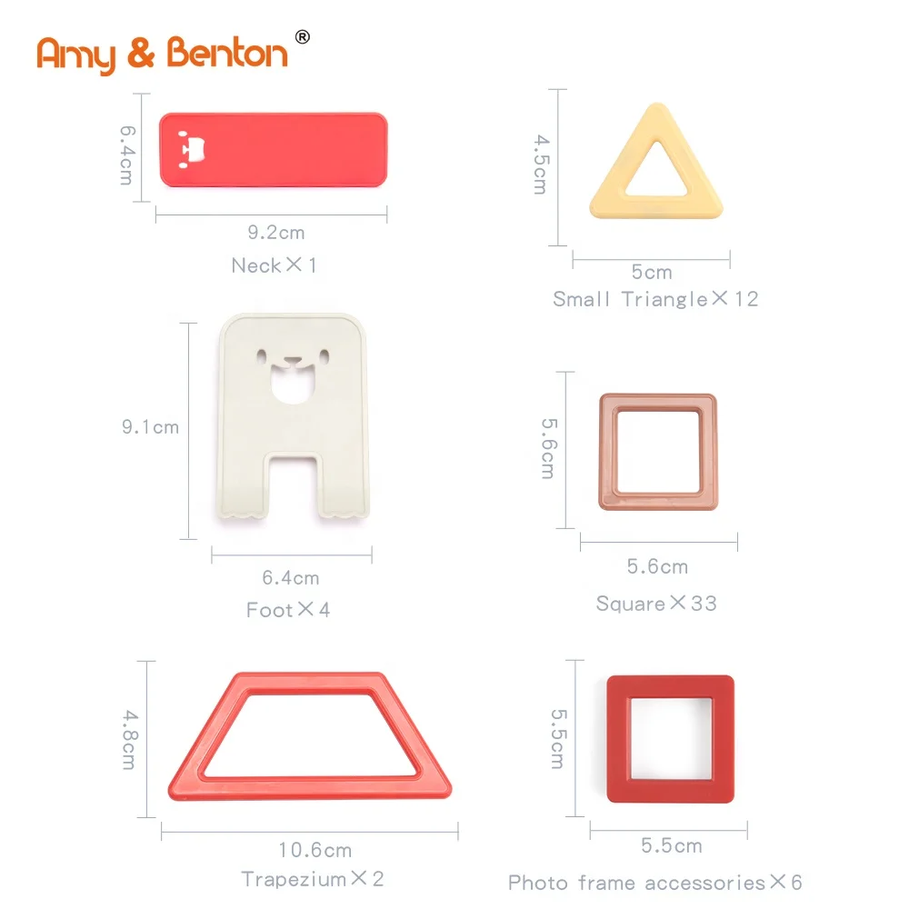 Amy Benton 88pcs Magnetic blocks Animal Series Magnet Blocks Educational Toys for children