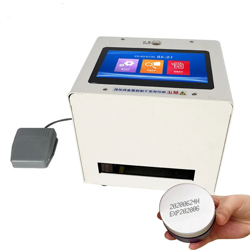 Date Barcode QR Code Small Desktop Touch Screen Intelligence Static Inkjet Printer