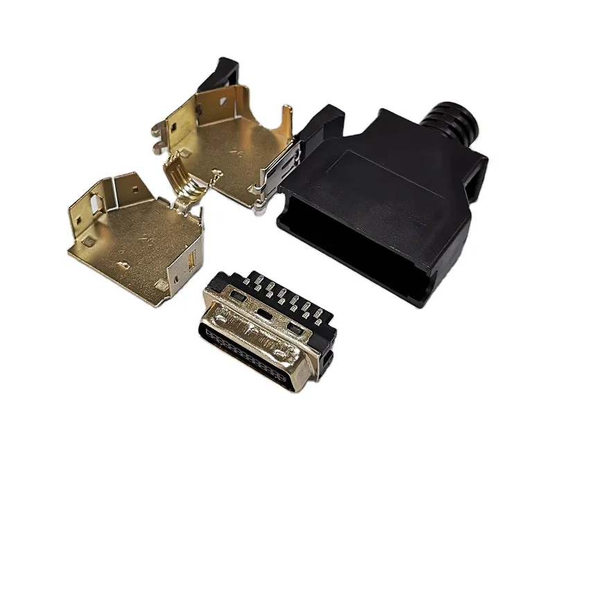 SCSI MDR 26Pin HPCN scsi 26Pin male cable connector With ABS Hood solder Type