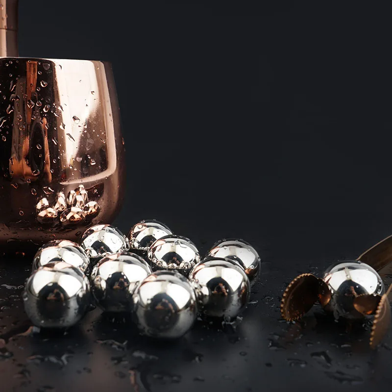 Small ball shape Whisky ice cube reusable mirror stainless steel oval ice whisky chilling stone easy to use