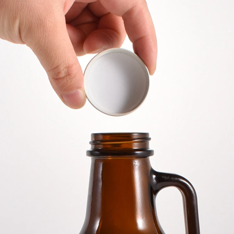 new arrive 64oz food grade amber fresh milk glass bottle with sealing ring for home