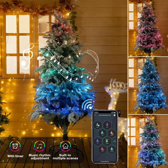 LED smart micro string light Christmas decoration string light support APP control