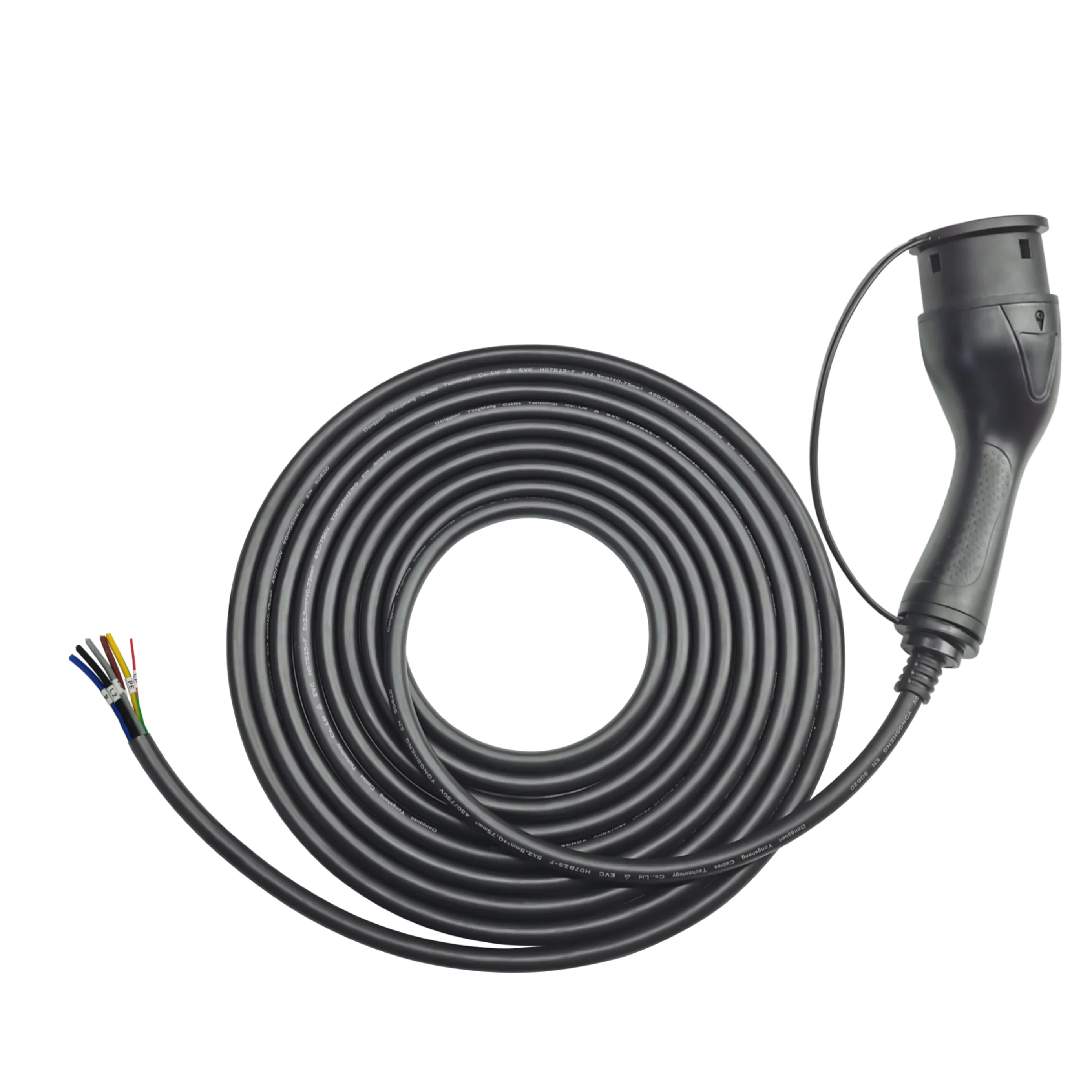 Factory customized EV cable type 2  11KW 10M 3phase 16A  electric  ac charging connector EV charging cable Type2