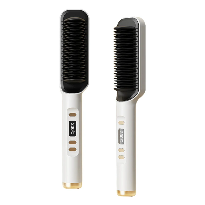 Rozia  hot sale mini hair straightener  brush comb curling iron customized hair styling tools  hair brush straightener comb
