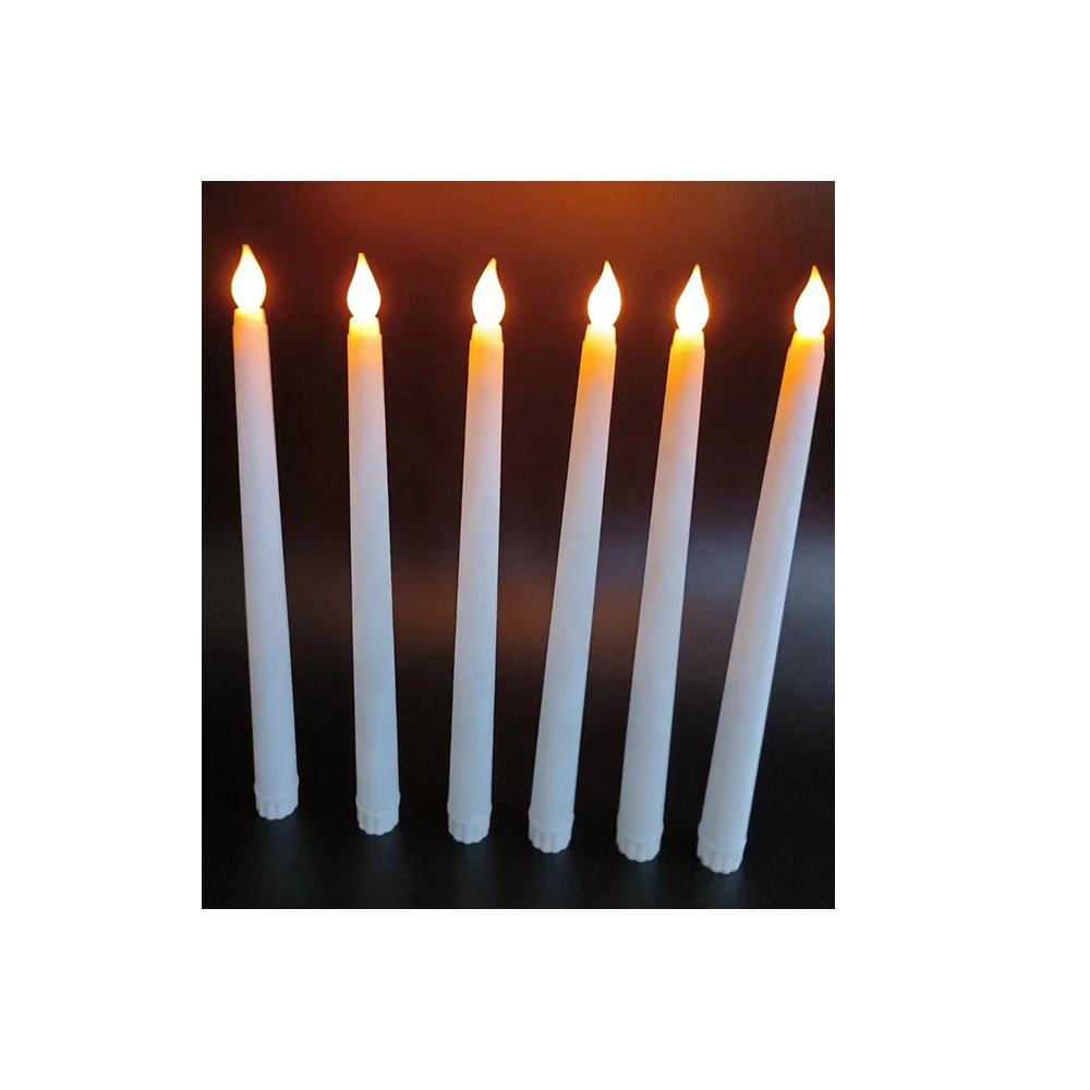 21cm Christmas Led Wax Candle Light 3D Wick Led Flameless Soy Wax Shape Candle Moving 30Grams Remote Control