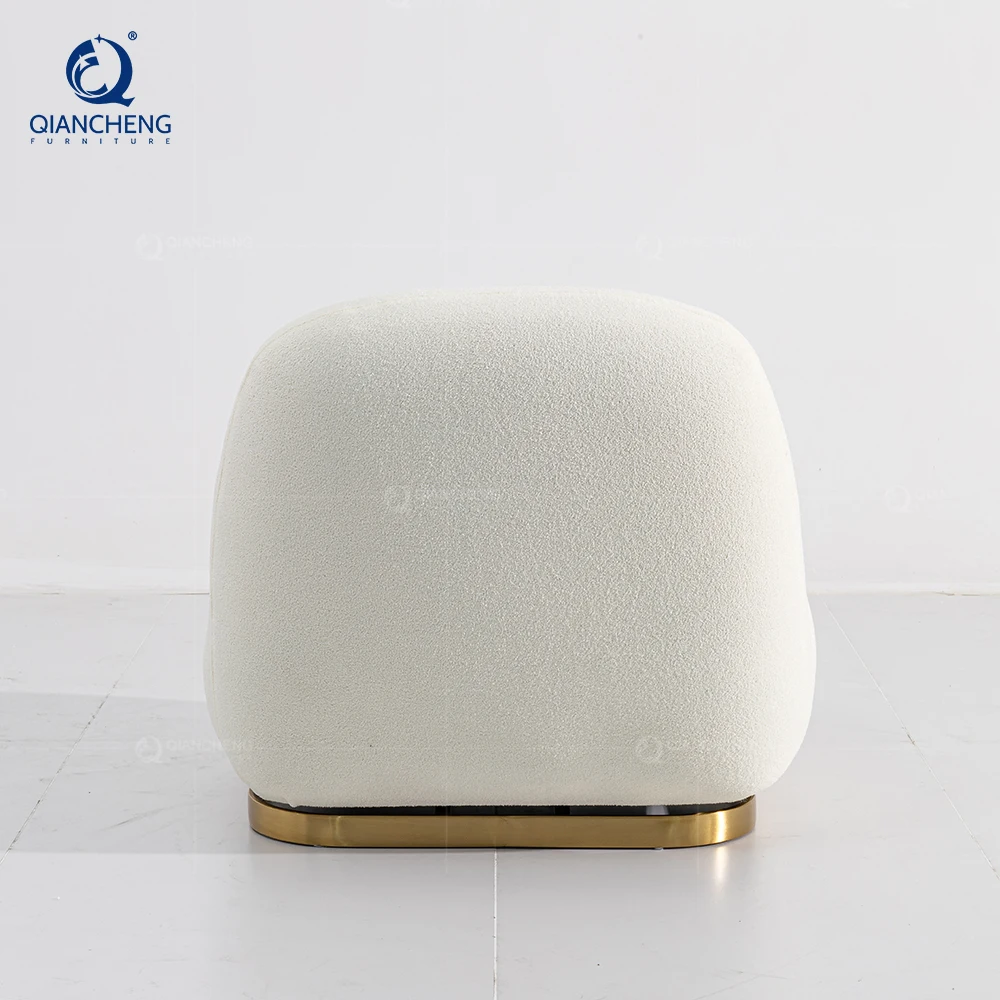Supplier OEM Furniture Swivel Leisure Chair Manufacturer Factory Wholesale Hotel Sherpa Fleece Boucle Fabric single Sofa Chair