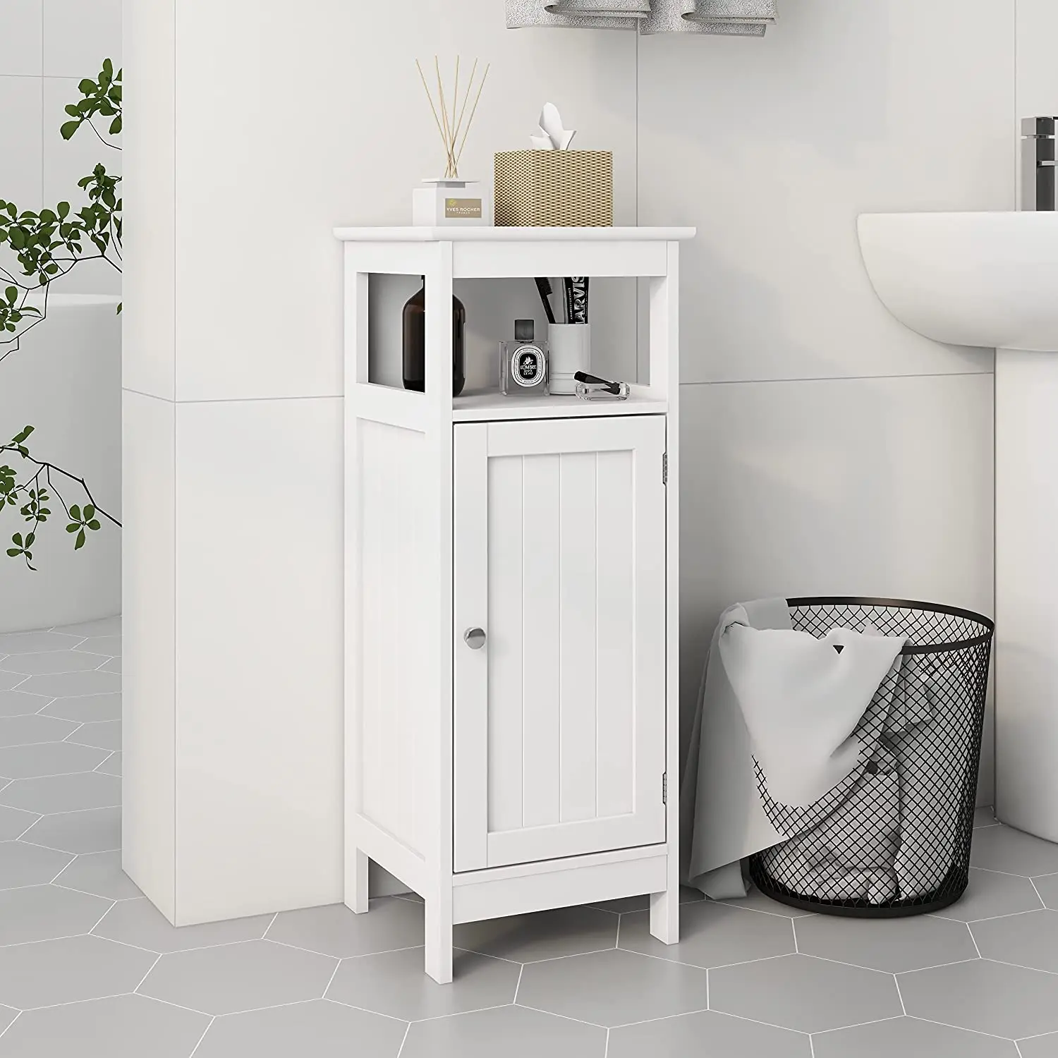 Dilun Bathroom Floor Cabinet with Single Door  Storage Cabinet with Adjustable Shelf for Bathroom,Kitchen,Living Room