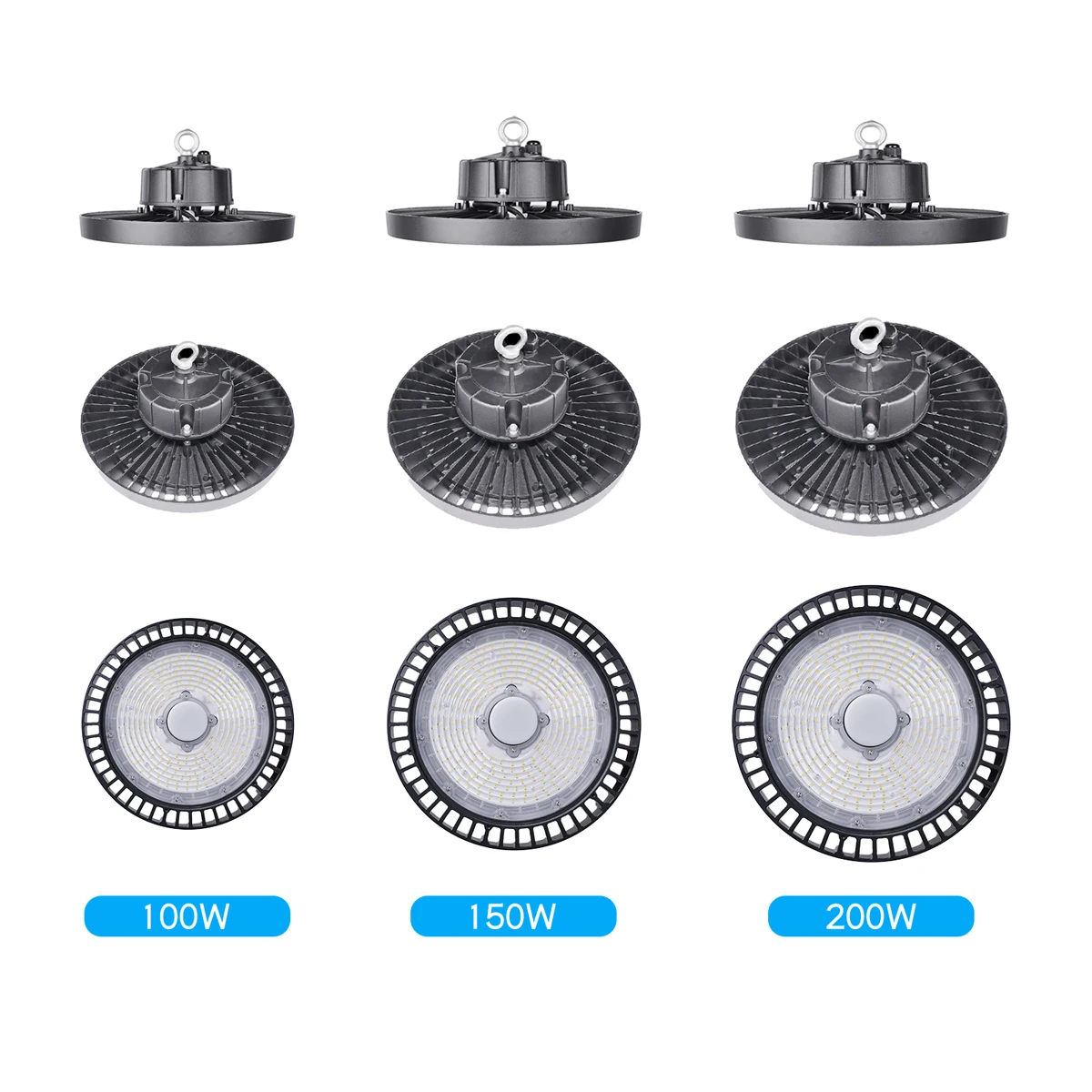 iLightsIn Intelligent motion sensor 190lm/w High light efficiency 100W 150W 200 watt ufo led high bay light fixture IP65