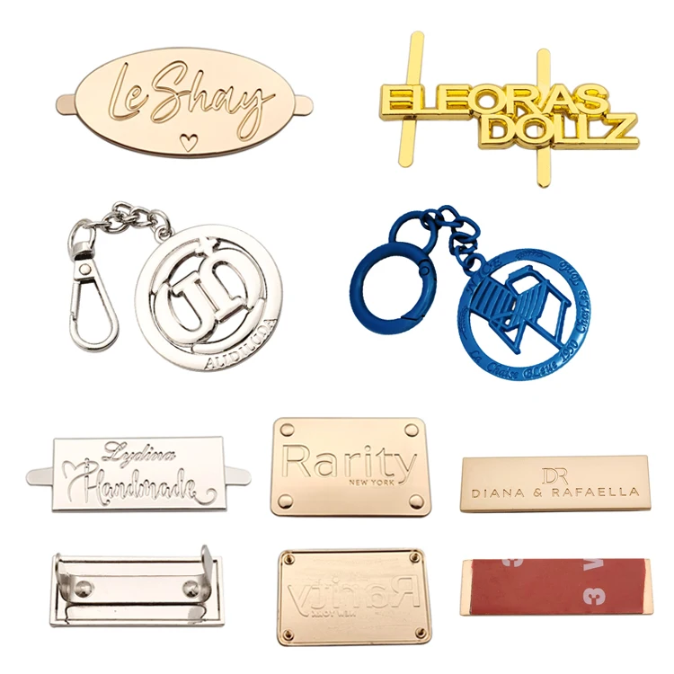 Handbag Accessories Manufacturer Design Metal Label Name Tag Custom Made Metal Logo Plate For Bag Hardware