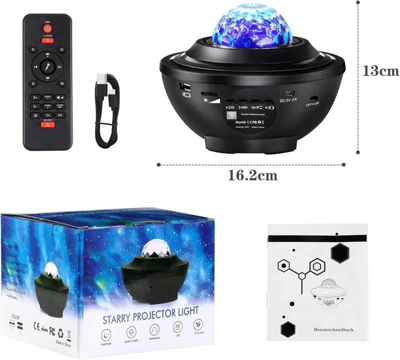 Smart Starry Projector Light Laser Sky  BT Music Speaker Galaxy Light Projector Star Night Light Projector