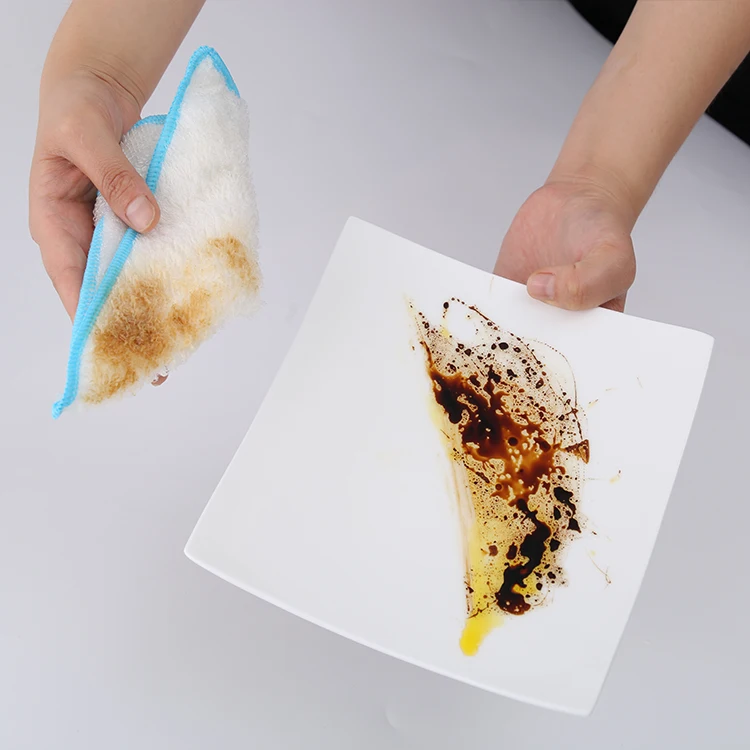 Rapid Delivery Of Household Cleaning Products Bamboo Fiber Dish Cloth Cleaning Kitchen Cloth