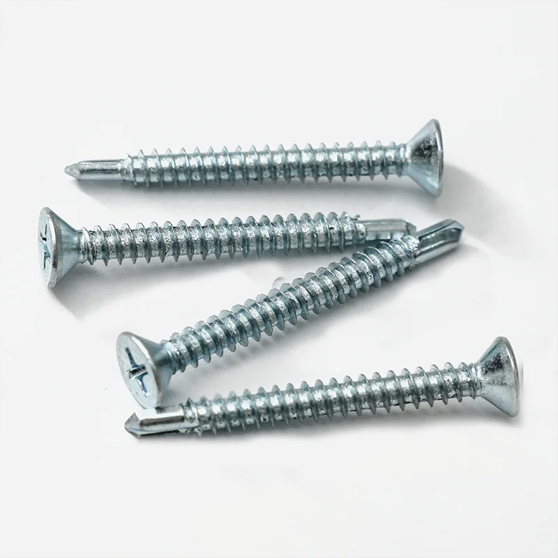direct deal carbon steel Cross flat head self tapping screw Countersunk drill tail dovetail screw Drill tail screw