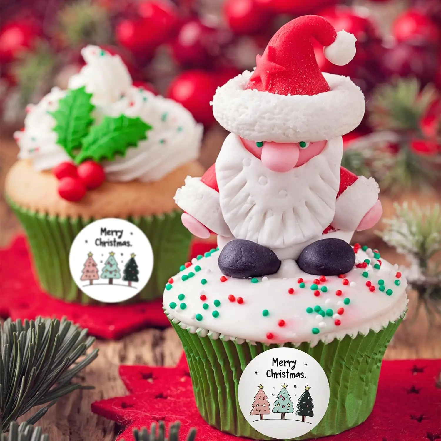 Festive Christmas Stickers Roll Christmas Sticker Roll for Merry Christmas Decorations Waterproof Adhesive Stickers