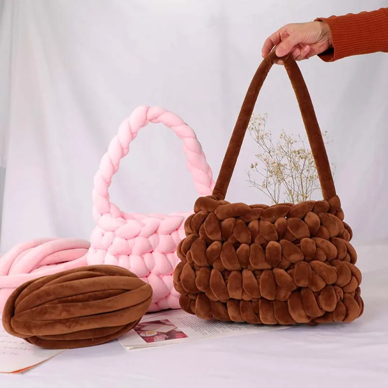 Dimuni super chunky knitting 20mm hollow giant cotton tube yarn