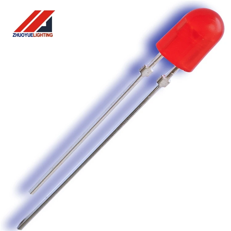 RoHS ce 5 years warranty super bright 0.06w 5mm red oval led diode 625nm lens red diffused 5mm oval diffused red led 5