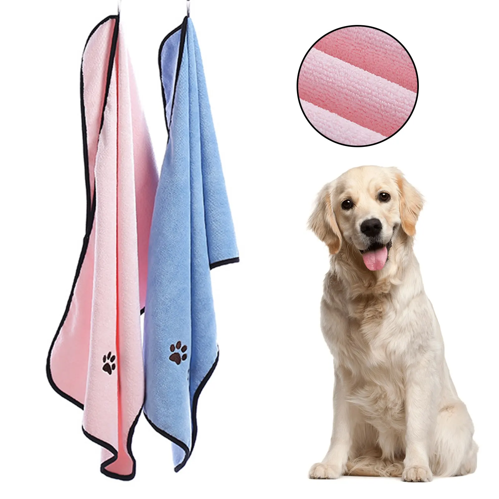 Hot Sale Pet Bath Towel Ultra Soft Dog Dry Towel Hand Pockets Super Absorbent Durable Microfiber Dog dry Towel