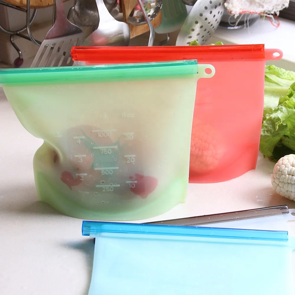 BPA Free Plastic Container Freezer Gallon Size Zip Snack Lunch Bag Reusable Silicone Food Sandwich Storage Bags