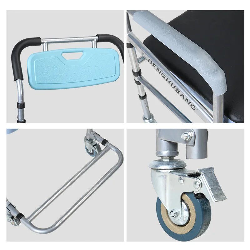 China Wholesale Bathroom Commode Chair Lift Transfer Wheelchair Disabled Bath Commode Shower Chair For The Elderly