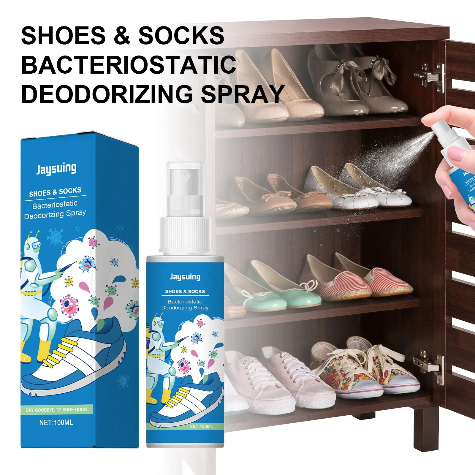 Private Label Remove Peculiar Smell Drying and Lasting Fragrance Shoe Cabinet Freshener Shoes and Socks Deodorizing Spray