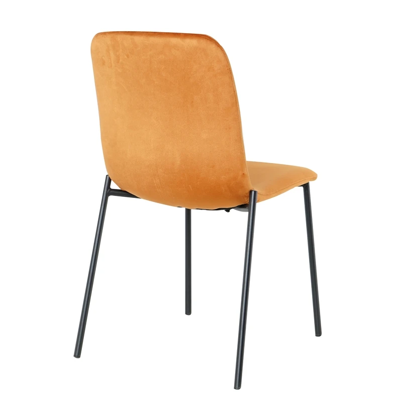 Modern Design Wholesale Classic Orange Velvet Fabric Tufted Back Upholstery Dining Chair