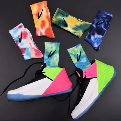 YL  Drew House Socks Wholesale nk Tie Dye Sports Cotton Cute Smile Happy nk Drew Socks