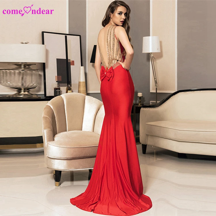 Red Backless Sequins Women Elegant Wholesale Black Hot Formal Dress Open Back Long Evening Dress