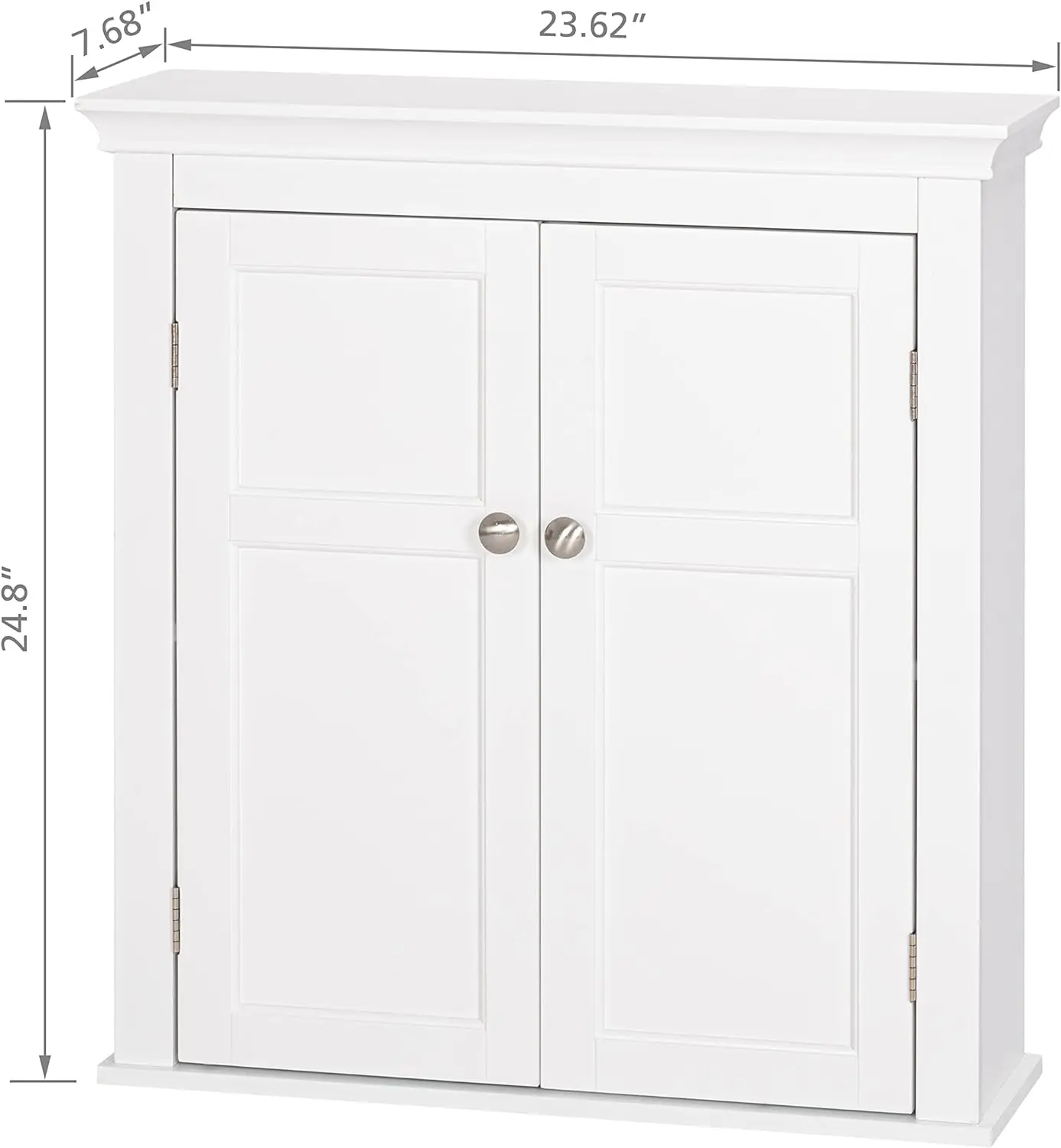 Bathroom Wall Cabinet Mounted With Door and Adjustable Shelf Toilet Wooden Hanging White