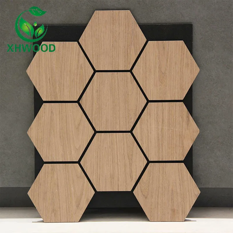 Modern Acoustic Panels Interior Wooden MDF Wall Panel Natural Oak Polyester Acoustic Slat Wood Soundproof Wall Panel
