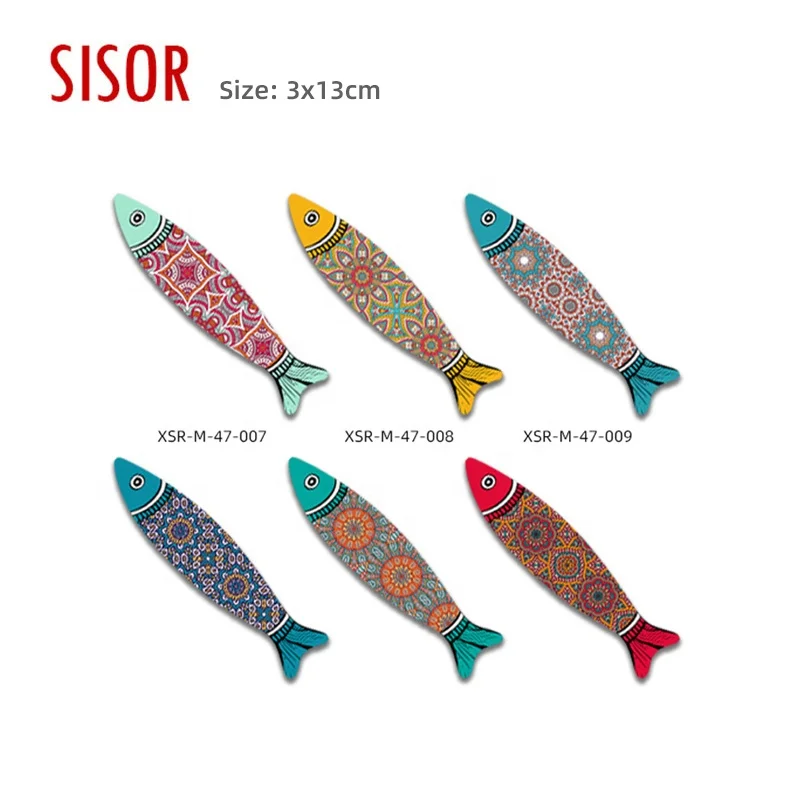 Gift Fish Ceramic Fridge Magnet Custom Sublimation Tile stickers with Soft Magnetic Home Decor Wholesale Cheap Souvenir