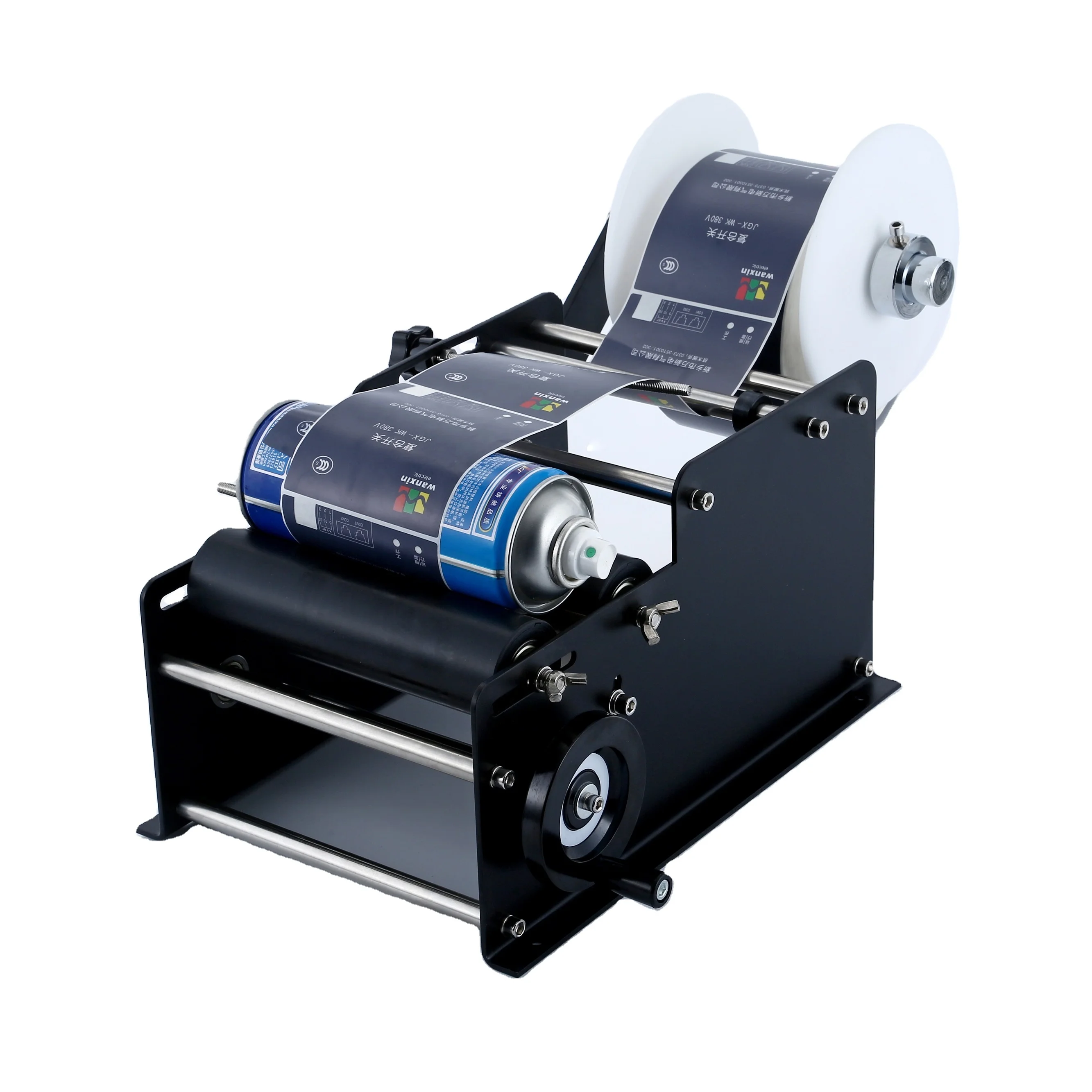 convenient hand operated glass plastic aluminum round bottle labeling machine