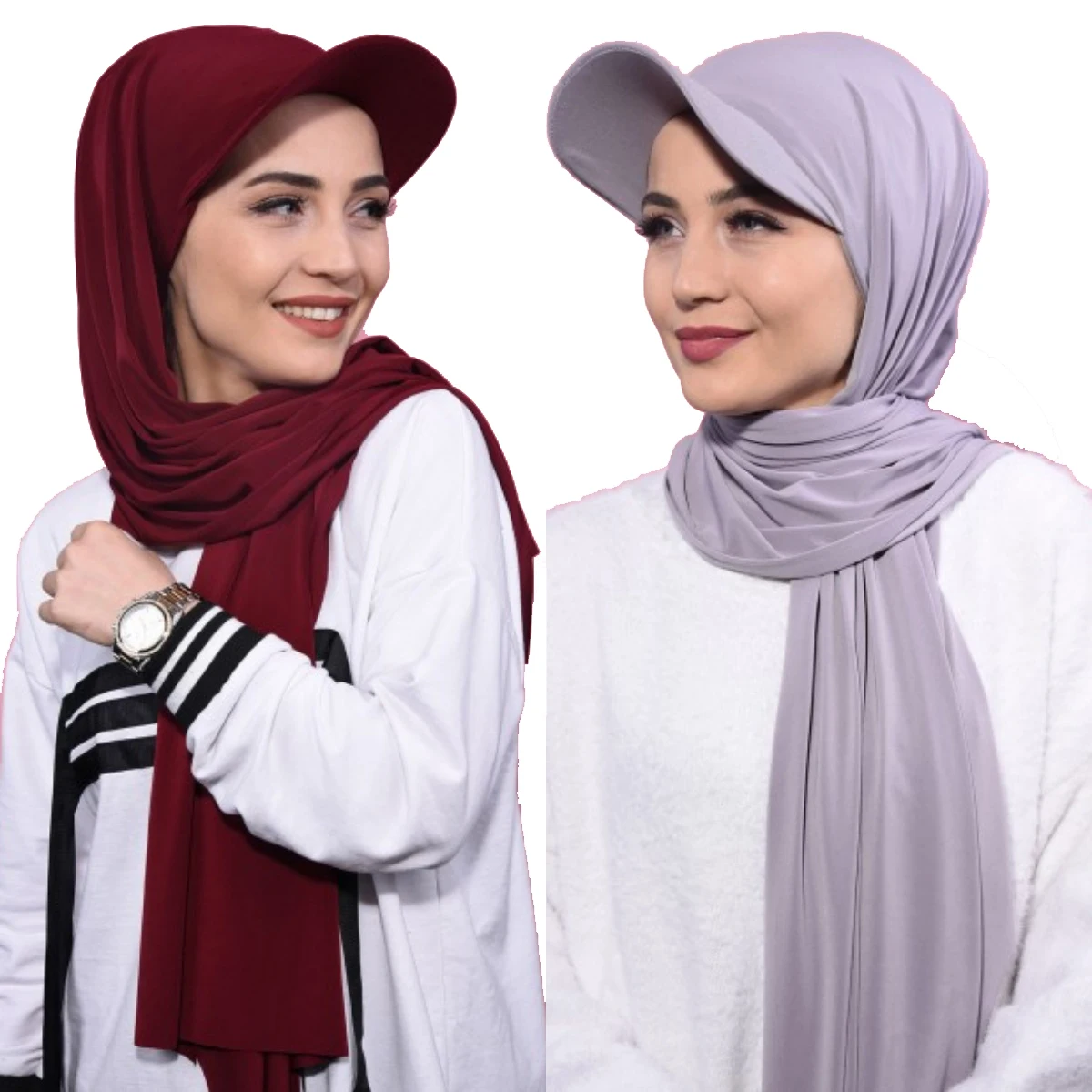 2023 New Instant premium Jersey Hijab Custom Logo Scarf Shawls Hijab With Baseball Cap Jersey Scarf Hijab