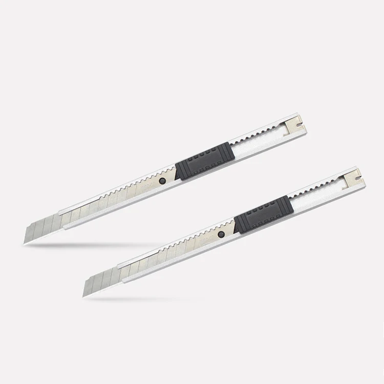 
The latest high-quality Office 9mm Industrial safety metal ABS art knife 1 blade office utility knife pusher 