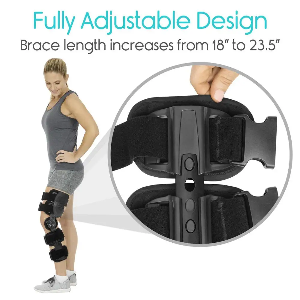 
Medical Post Op Orthopedic Hinged Knee Brace Adjustable Rom Knee Support Immobilizer for ACL, MCL & PCL Injury 