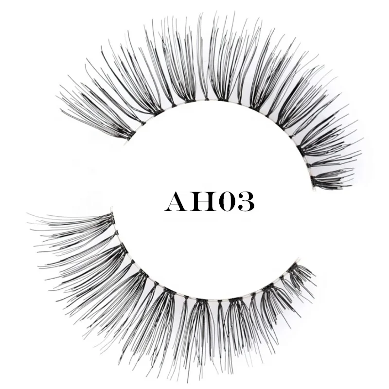 
aliexpress china on line buy website 100% human hair strip eyelashes remy hair false eyelashes 